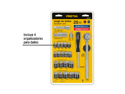 Juego de mecánico Pretul 23974, 25 piezas,  - Foto 2 | aztools.co