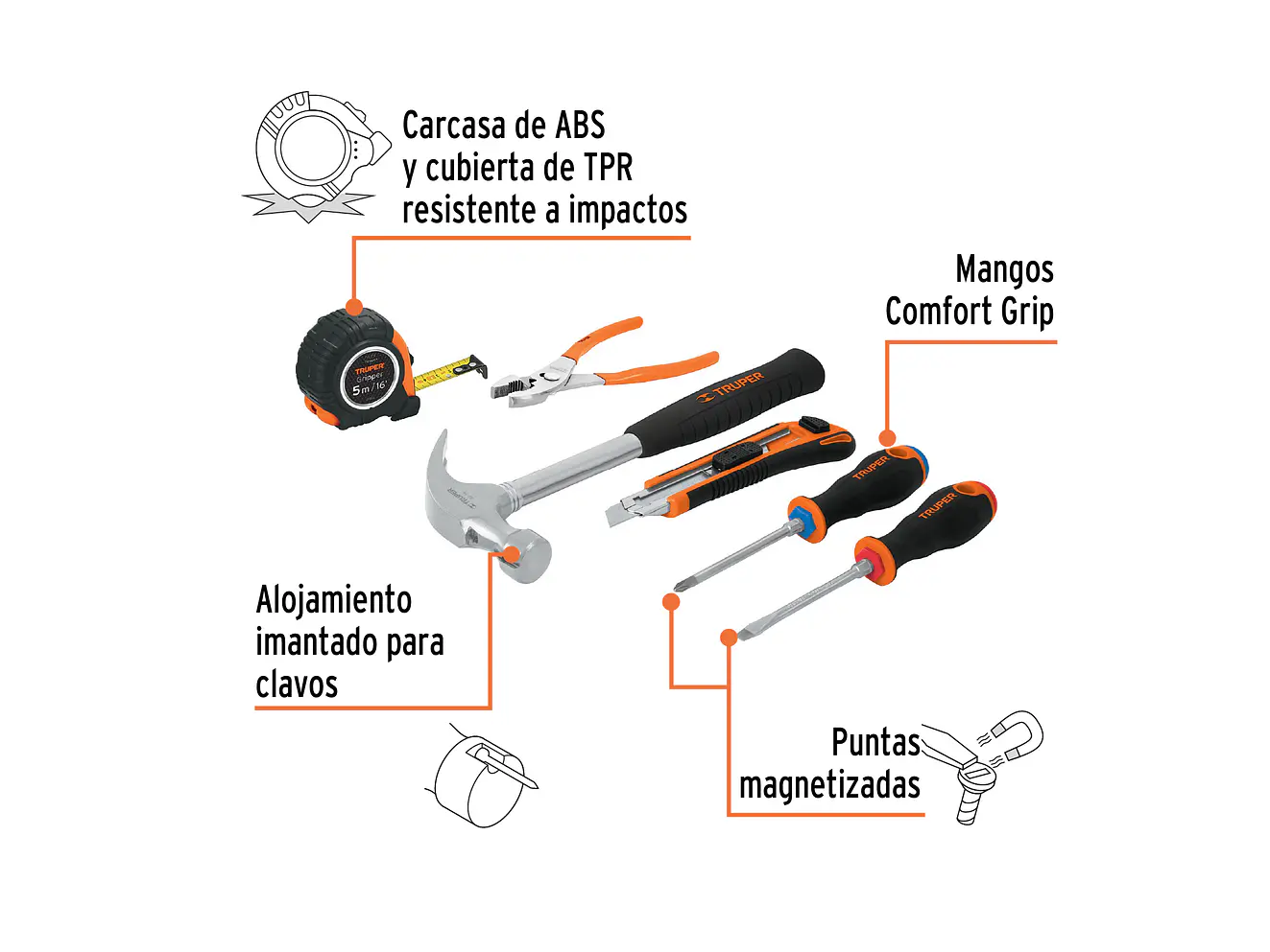 Juego casero de herramientas, 6 piezas