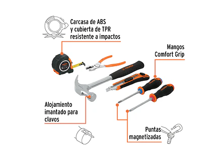 Juego casero de herramientas, 6 piezas