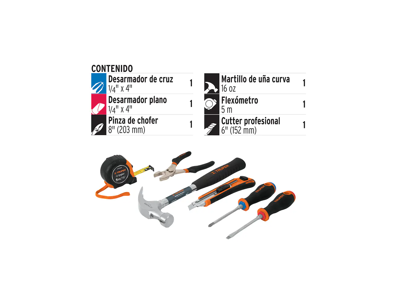 Juego casero de herramientas, 6 piezas