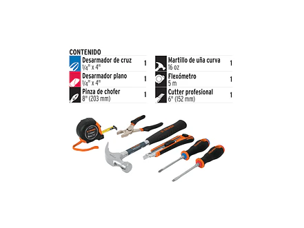 Juego casero de herramientas, 6 piezas