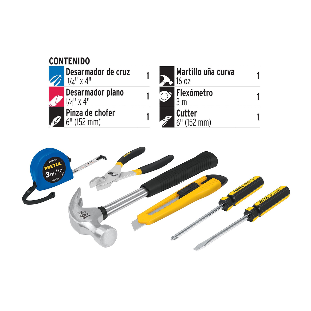 Juego de herramientas, 6 piezas, Pretul PRETUL 22972 3
