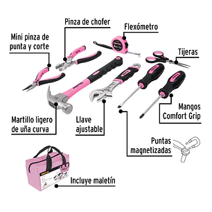 Juego de herramientas para dama, 8 piezas, Pretul PRETUL 21251