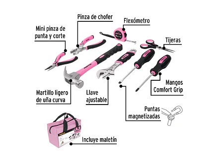 Juego de herramientas para dama, 8 piezas, Pretul PRETUL 21251 - Foto 2 | aztools.co