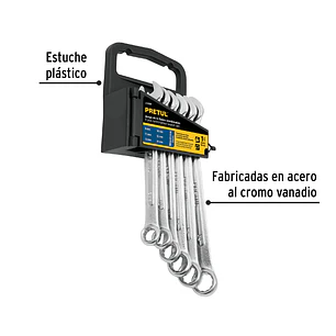 Juego de llaves mixtas 6 piezas, milimétricas Pretul 22017