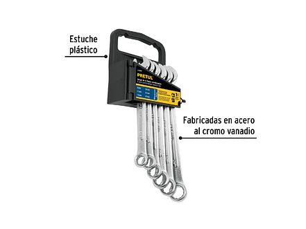 Juego de llaves mixtas 6 piezas, milimétricas Pretul 22017 - Foto 2 | aztools.co