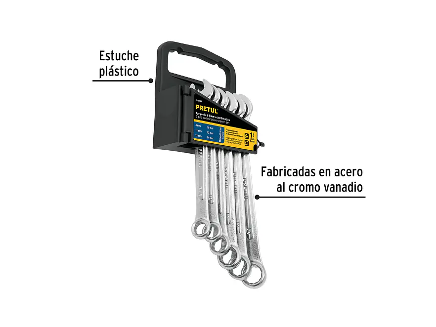 Juego de llaves mixtas 6 piezas, milimétricas Pretul 22017 - Foto 2 | aztools.co