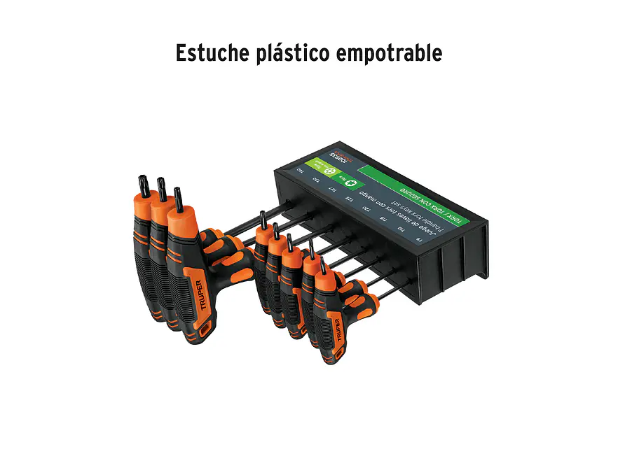 Juego de 8 llaves torx mango T Truper 100935, T9-T40