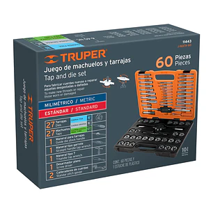 Juego de machos y tarrajas Truper 11443, 60 piezas 