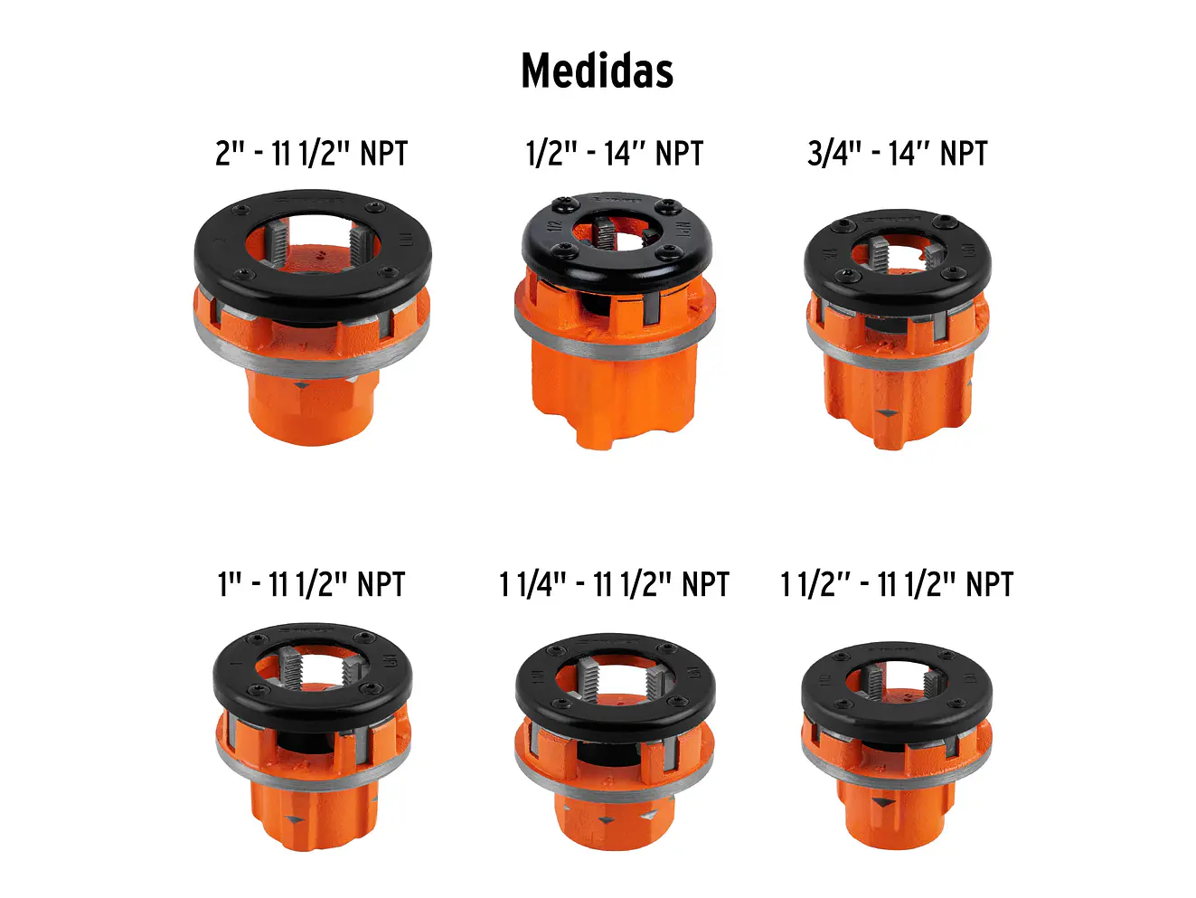 Juego de tarrajas para tubo 1/2 a 2 pulgadas Truper 13071, 8 piezas  - Foto 3 | aztools.co