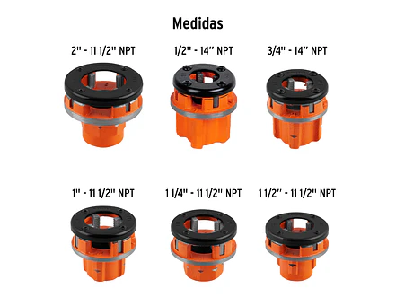 Juego de tarrajas para tubo 1/2 a 2 pulgadas Truper 13071, 8 piezas  - Foto 3 | aztools.co
