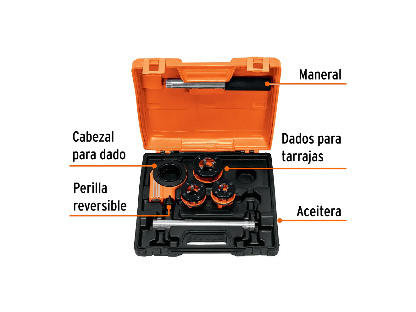 Juego de tarrajas para tubo Truper 13070, 4 piezas  - Foto 2 | aztools.co