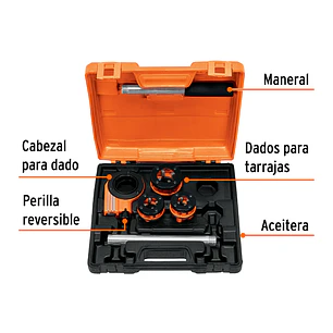 Juego de tarrajas para tubo Truper 13070, 4 piezas 