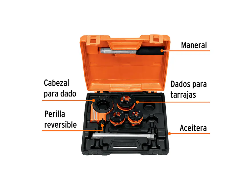 Juego de tarrajas para tubo Truper 13070, 4 piezas  - Foto 2 | aztools.co