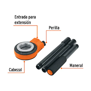 Cabezal para dado para tarrajas de 3/8 hasta 2