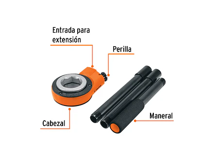 Cabezal para dado para tarrajas de 3/8 hasta 2