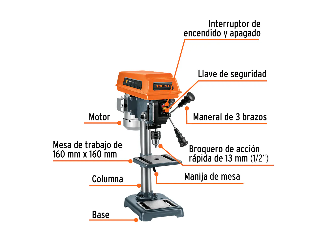 Taladro de arbol banco 1/2 x 8