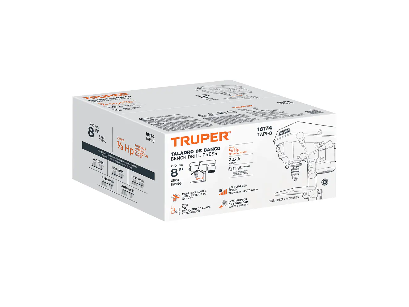 Taladro de arbol banco 1/2 x 8