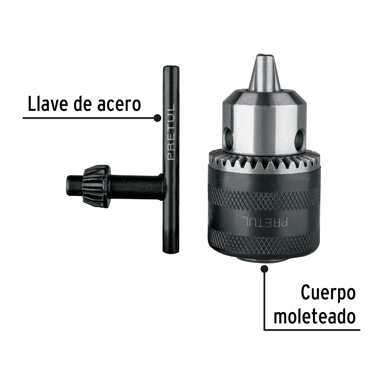 Mandril 3/8 c/llave 3/8-24 PRETUL 27037 2