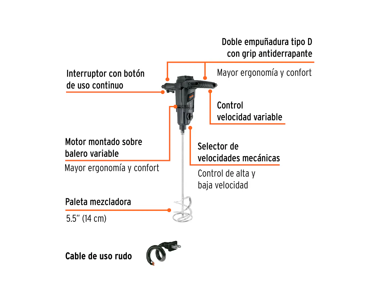 Mezcladora eléctrica Truper 101519 de 1,500 W