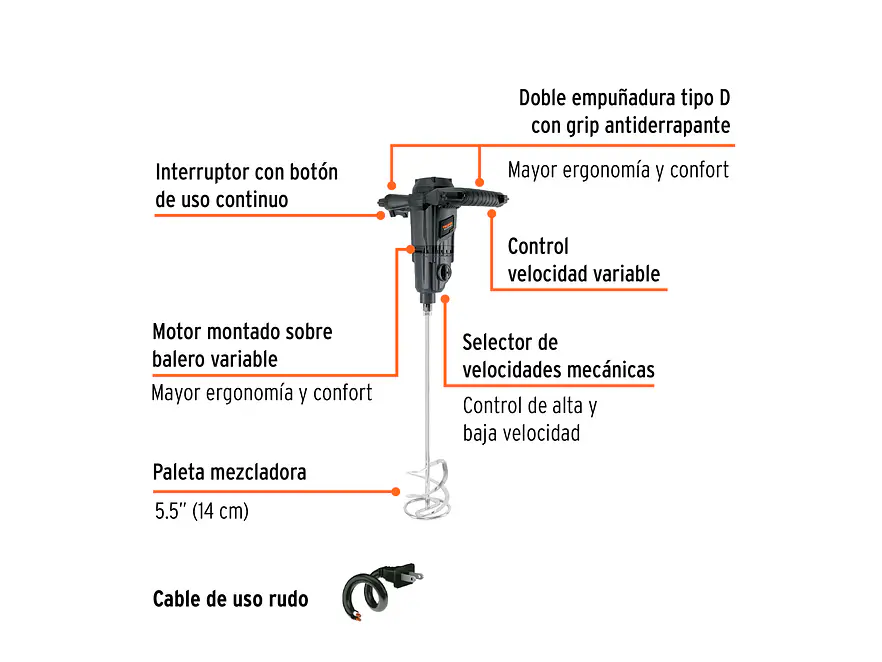 Mezcladora eléctrica Truper 101519 de 1,500 W