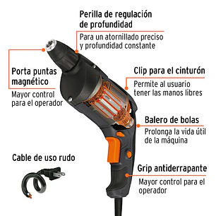 Destornillador para drywall, industrial, 540 W TRUPER 16024