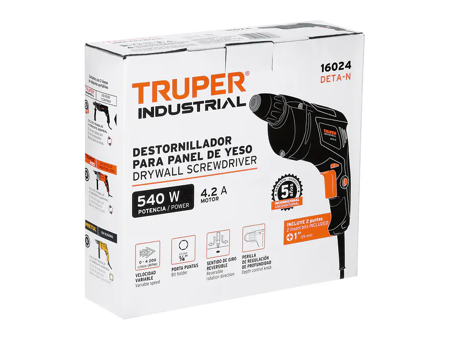 Destornillador para drywall, industrial, 540 W TRUPER 16024 - Foto 4 | aztools.co