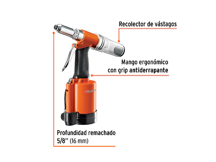 Remachadora neumática Truper 101896 3/16