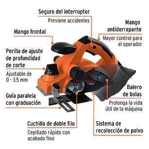 Cepillo eléctrico Truper 100502  3-1/4', profesional, 850 W 