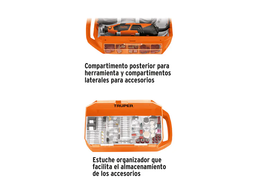 Mototool 150 W con 201 Accesorios Truper, MOTO-A2K 101669 - Potente y Versátil, Ideal para Diversas Aplicaciones