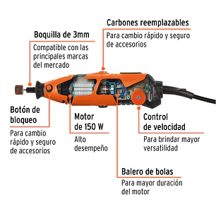 Moto tool, profesional, 150 W TRUPER 17449