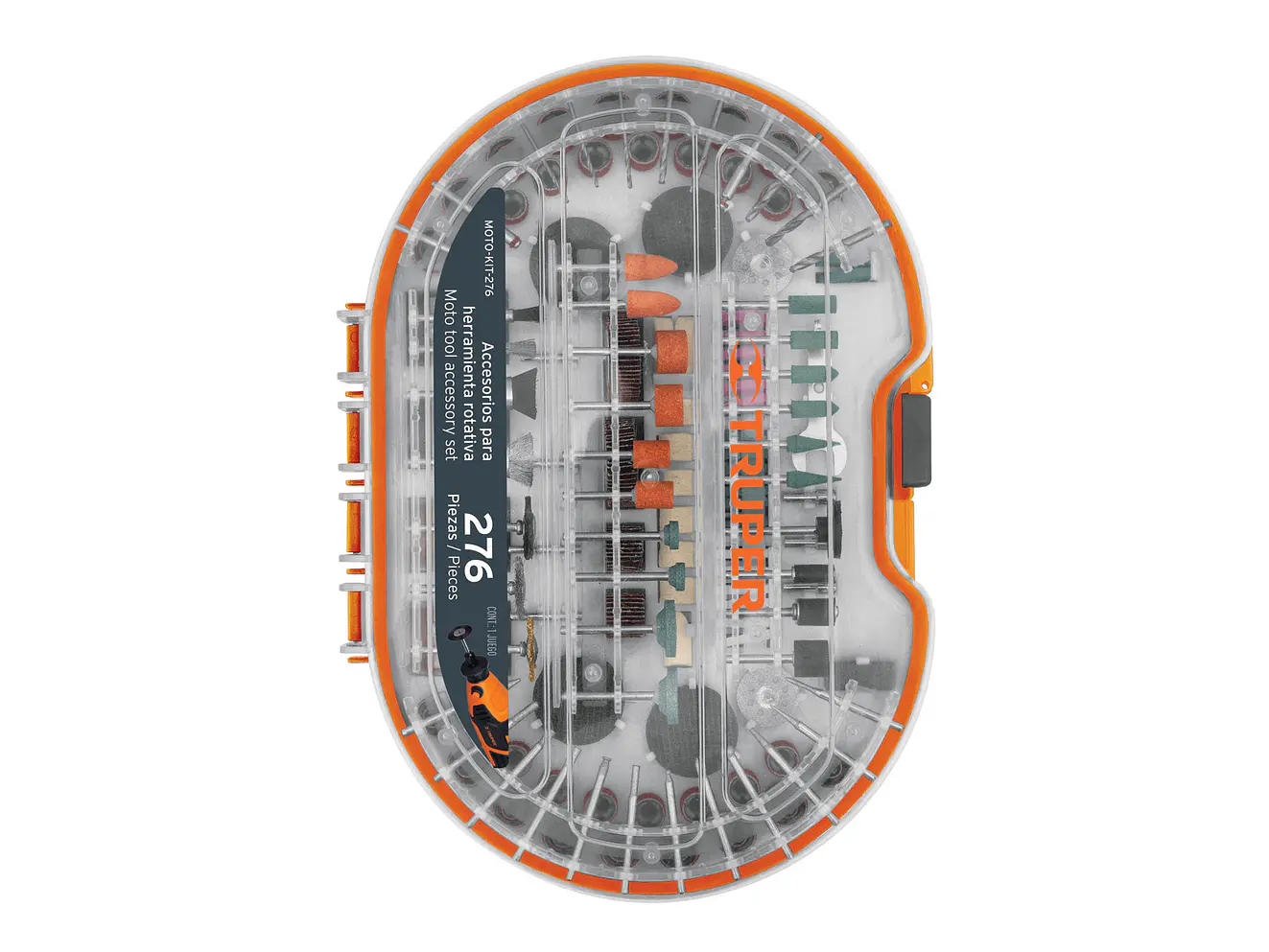 Juego de accesorios para herramienta rotativa Truper 100729, 276 pzas