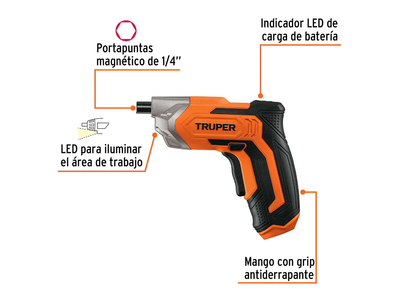 Atornillador inalámbrico Truper 17033, batería ion Litio 3.6 V  - Foto 2 | aztools.co