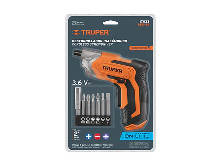Atornillador inalámbrico Truper 17033, batería ion Litio 3.6 V  - Foto 7 | aztools.co