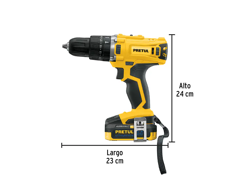 Rotomartillo inalámbrico Pretul 26117  1/2',batería ion litio 20V,Pretul