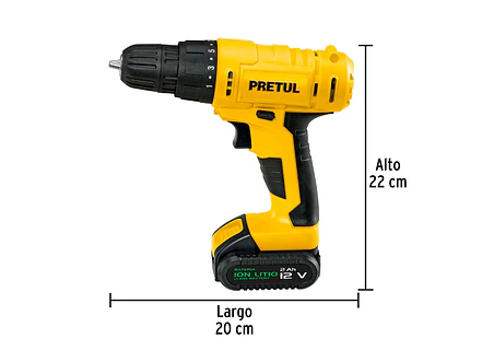 Taladro inalámbrico Pretul 29975 batería ion litio 12 V  - Foto 3 | aztools.co
