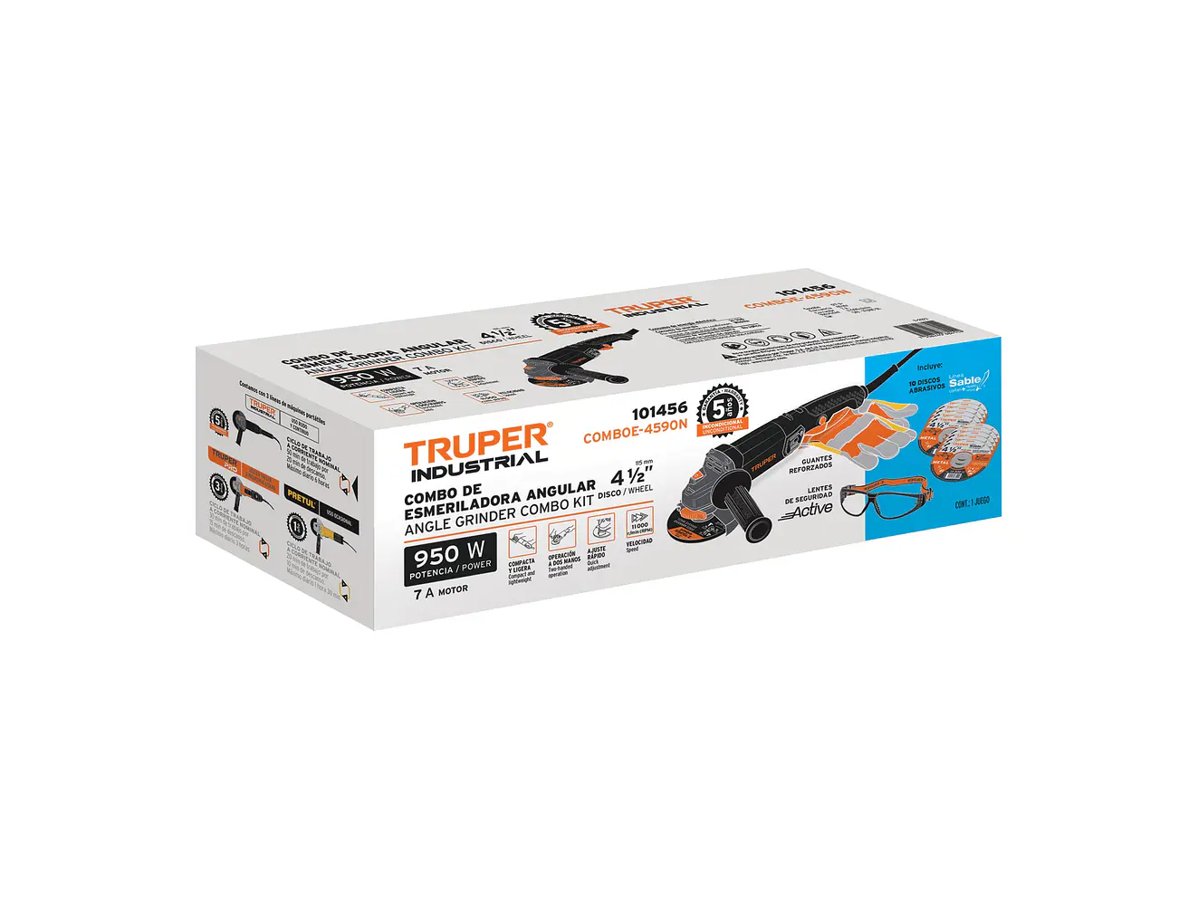 Combo Esmeriladora Truper 101456 950W 4-1/2