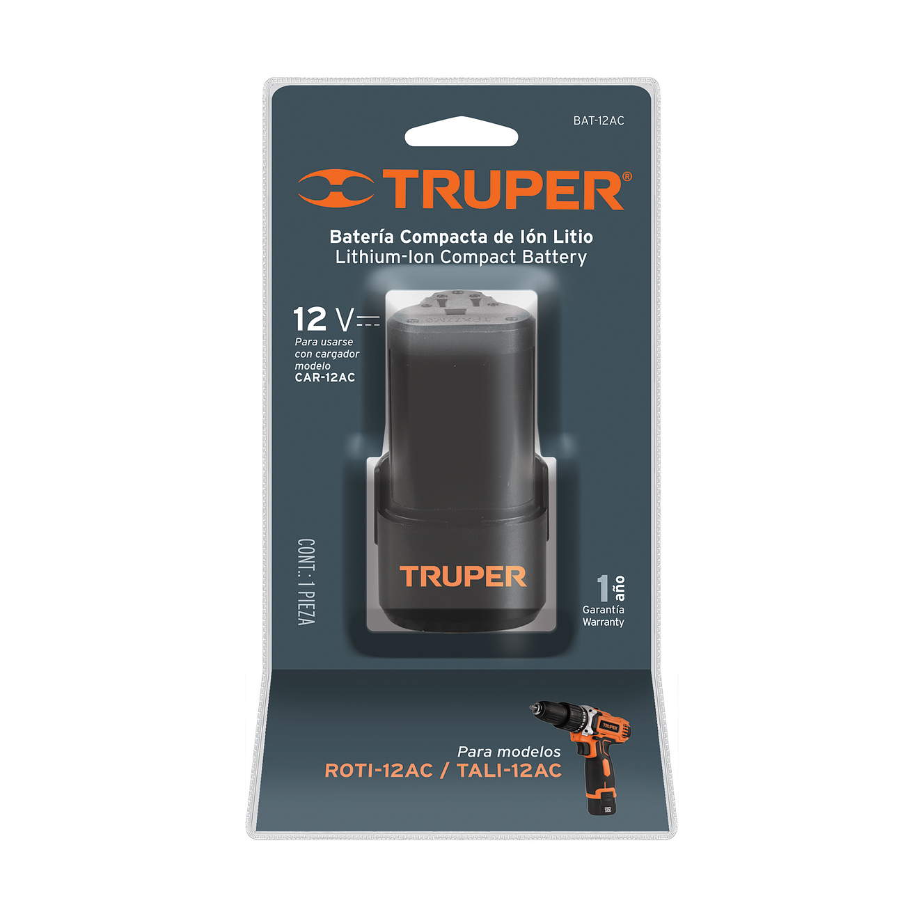 Batería ion litio Truper 17049,  12 V para taladro TALI-12AC  2