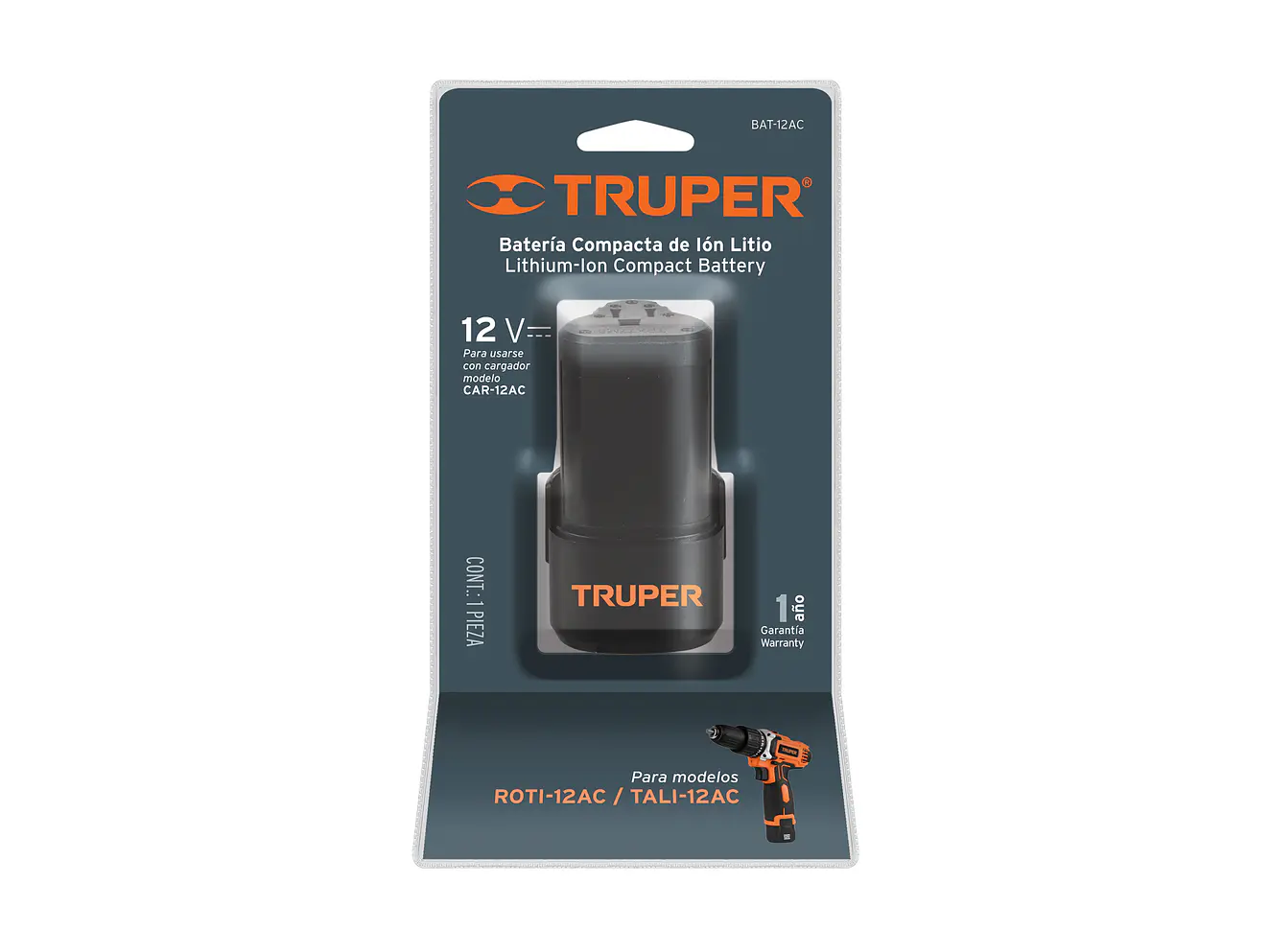 Batería ion litio Truper 17049,  12 V para taladro TALI-12AC  - Foto 2 | aztools.co