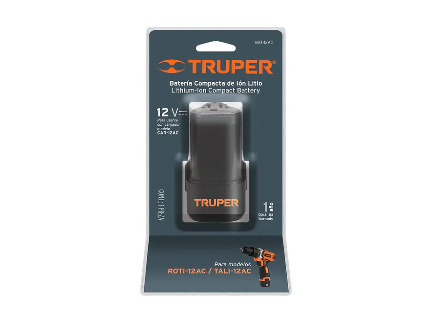 Batería ion litio Truper 17049,  12 V para taladro TALI-12AC  - Foto 2 | aztools.co