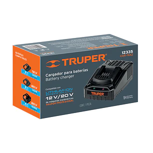 Cargador de baterías ion Litio Truper 12335 de 12 a 18 V 