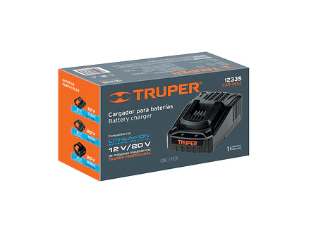 Cargador de baterías ion Litio Truper 12335 de 12 a 18 V  - Foto 2 | aztools.co