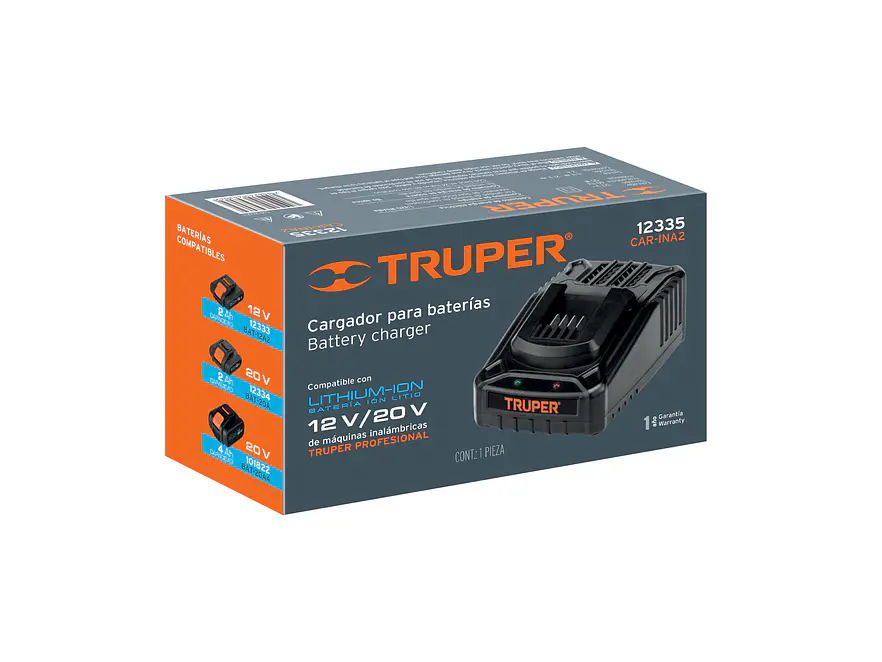 Cargador de baterías ion Litio Truper 12335 de 12 a 18 V  - Foto 2 | aztools.co