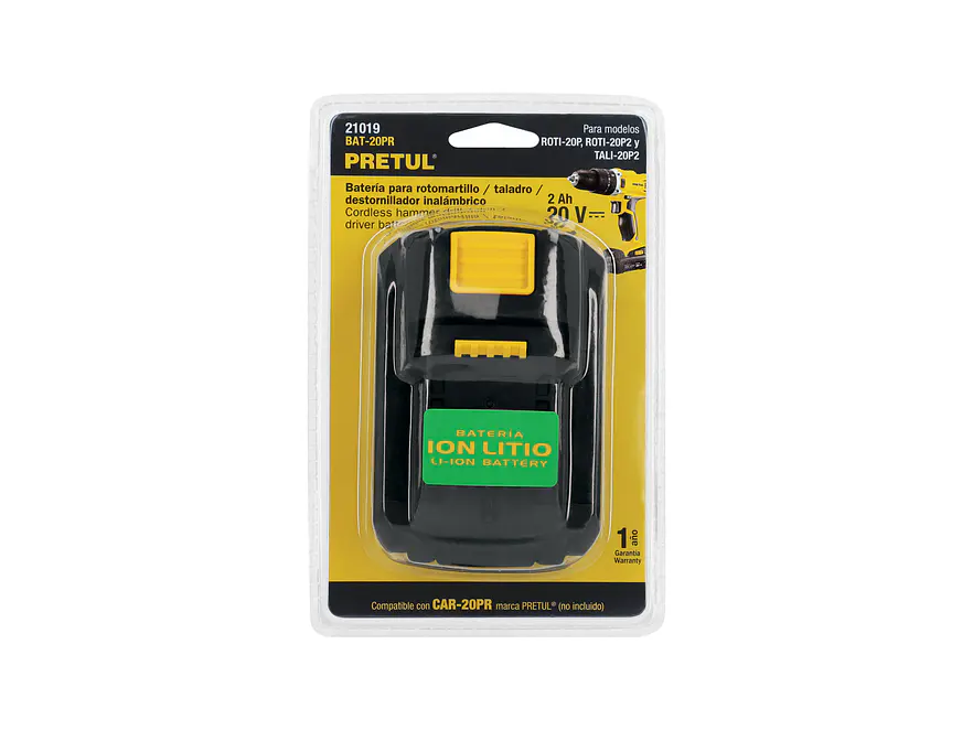 Batería ión litio Pretul 21019, 20 V para rotomartillo ROTI-20P,  - Foto 2 | aztools.co