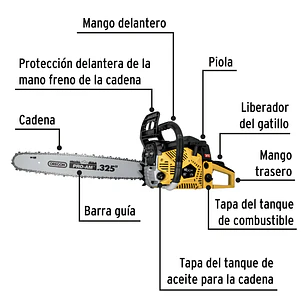 Motosierra a gasolina, motor 60 cc, barra 20', Pretul