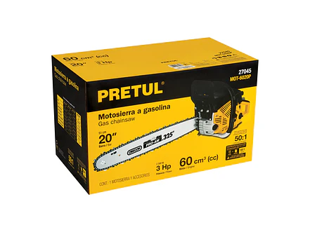 Motosierra a gasolina, motor 60 cc, barra 20', Pretul