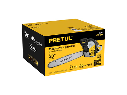 Motosierra a gasolina, motor 45 cc, barra 20', Pretul