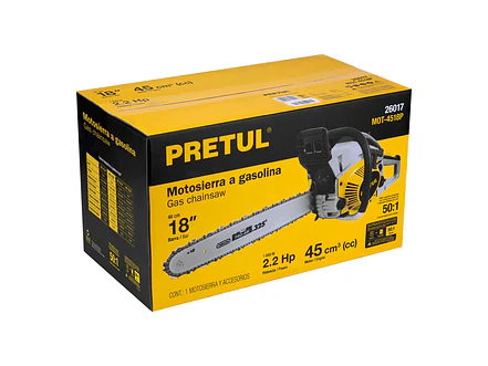 Motosierra a gasolina, motor 45 cc, barra 18', Pretul