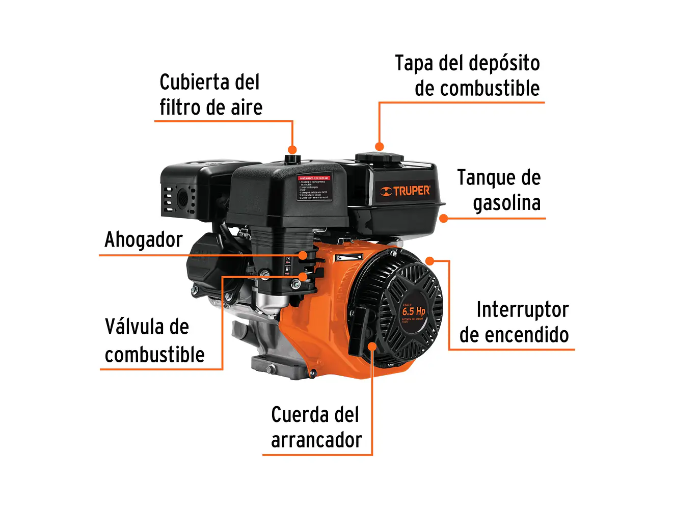 Motor a gasolina Truper 101327, 6.5 HP  - Foto 2 | aztools.co