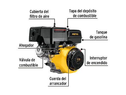 Motor a gasolina Pretul 28115, 13 HP con sensor de aceite  - Foto 2 | aztools.co